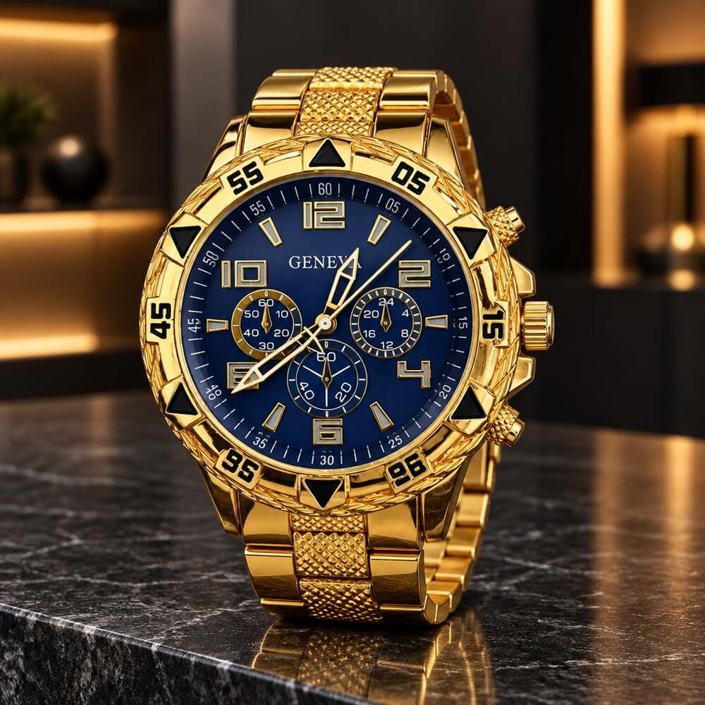 Geneva Waterproof Timepiece Stainless Steel Quartz Luminous Timepiece